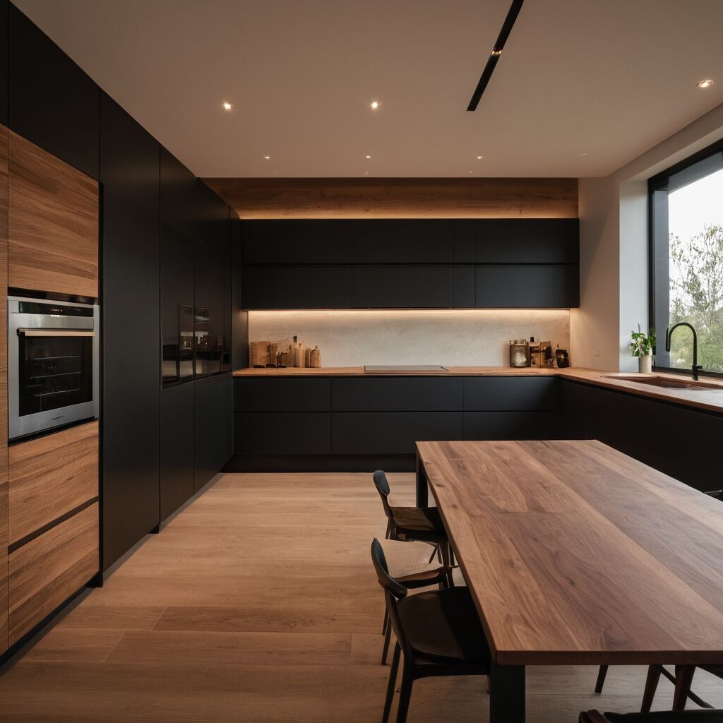 Schwarze Küche mit Holz: Stilvolle Gestaltungsideen für Ihr Zuhause