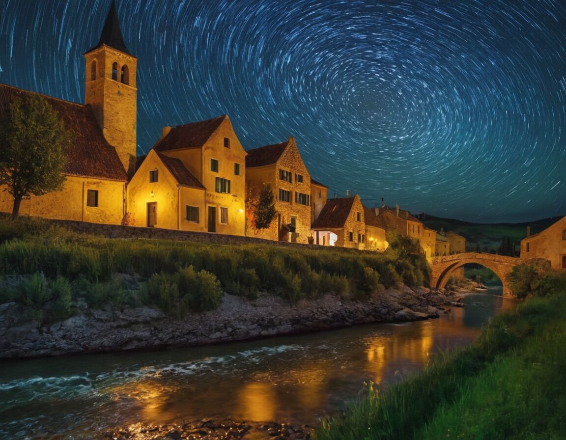 Blick auf nächtliche Landschaft weckt Faszination - Die Faszination von Vincent van Goghs Sternennacht: Ein Meisterwerk der Kunstgeschichte