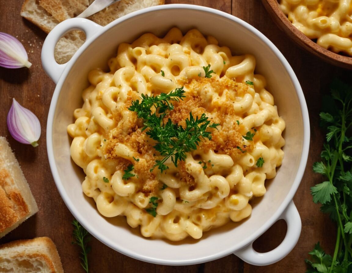 Sofort servieren, nach Wunsch garnieren - Einfaches Mac and Cheese Rezept: Schnell und Lecker für Jeden Tag