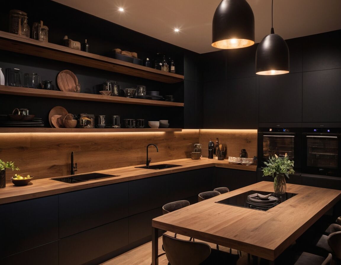 Schwarze Küche mit Holz: Stilvolle Gestaltungsideen für Ihr Zuhause